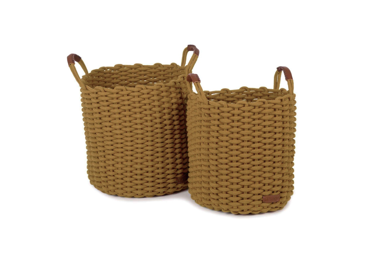 Panier Korbo L - Set de 2 paniers oker - 46000433 - KidsDepot