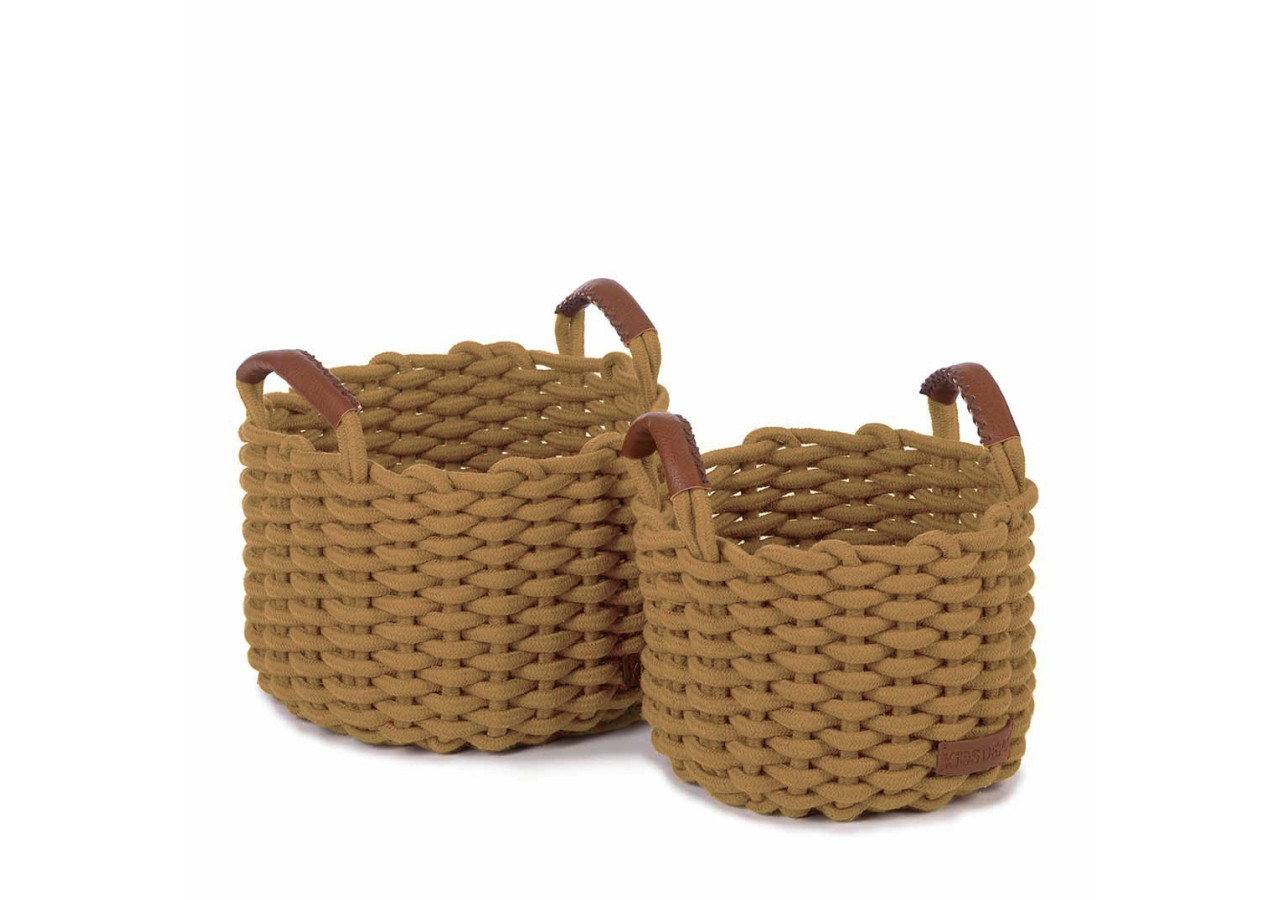 Panier Korbo M - Set de 2 paniers oker - 46000432 - KidsDepot