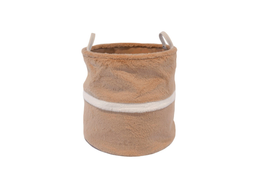 Panier Boaz - Brun en fausse fourrure avec détails en toile - 46000415 - KidsDepot Panier Boaz - Brun en fausse fourrure avec détails en toile - 46000415 - KidsDepot