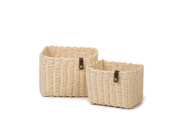 Ensemble de 2 paniers NOUK - Paniers en papier tressé naturel - 46000340 - KidsDepot