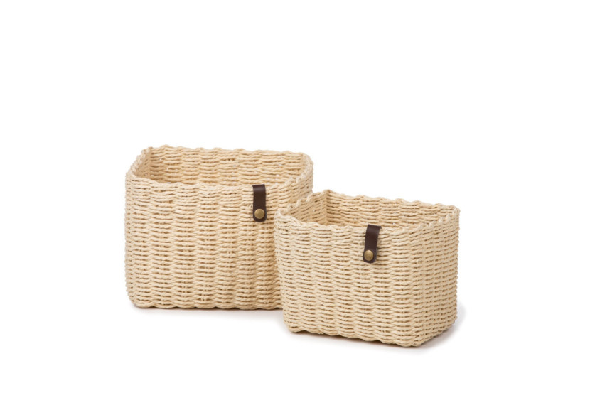 Ensemble de 2 paniers NOUK - Paniers en papier tressé naturel - 46000340 - KidsDepot