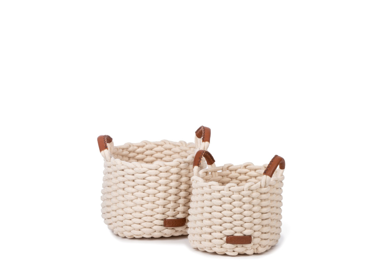 Set de 2 paniers Korbo - Blanc, qualité et robustesse - 46000310 - KidsDepot