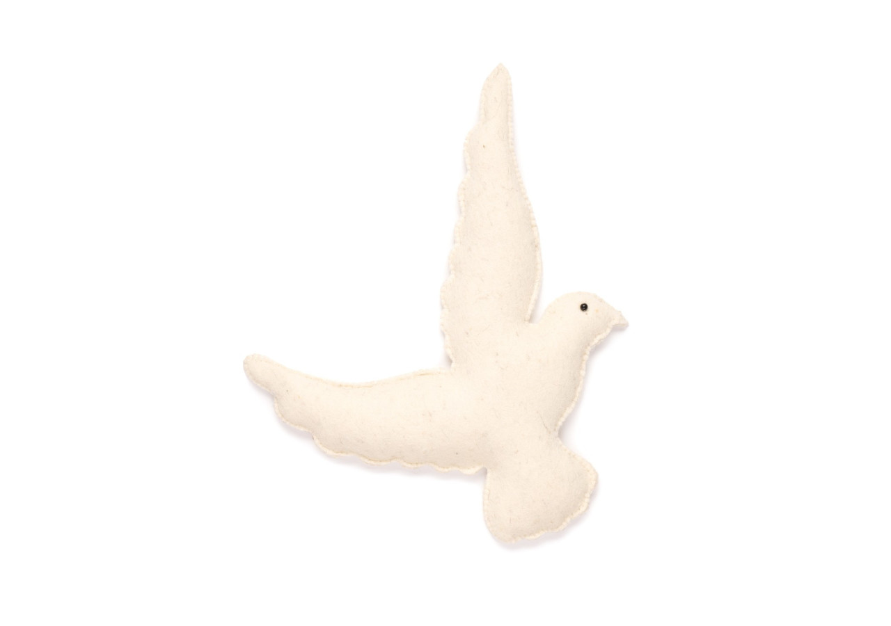 Oiseau en feutre Kick - Couleur crème-blanc - 20011213 - KidsDepot