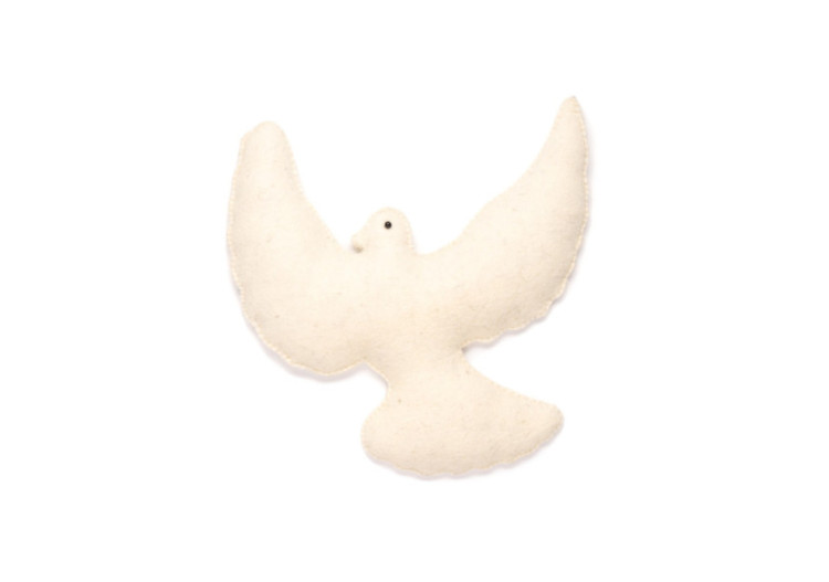 Oiseau en feutre Kikki - Couleur crème-blanc - 20011210 - KidsDepot