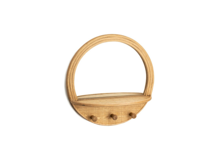 Étagère murale ronde en rotin - Maja, design unique - 20010689 - KidsDepot