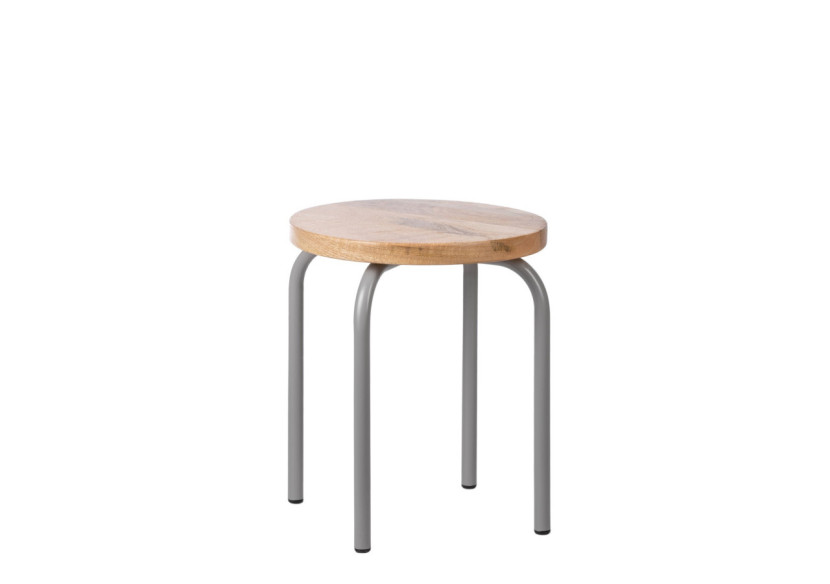 Tabouret Circle - Gris, Set de 2, en Bois de Mangue - 20010332 - KidsDepot Tabouret Circle - Gris, Set de 2, en Bois de Mangue - 20010332 - KidsDepot