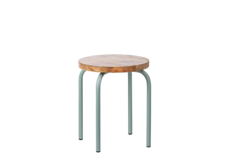 Tabouret Circle - Vert Océan, Set de 2, en Bois de Mangue - 20010331 - KidsDepot