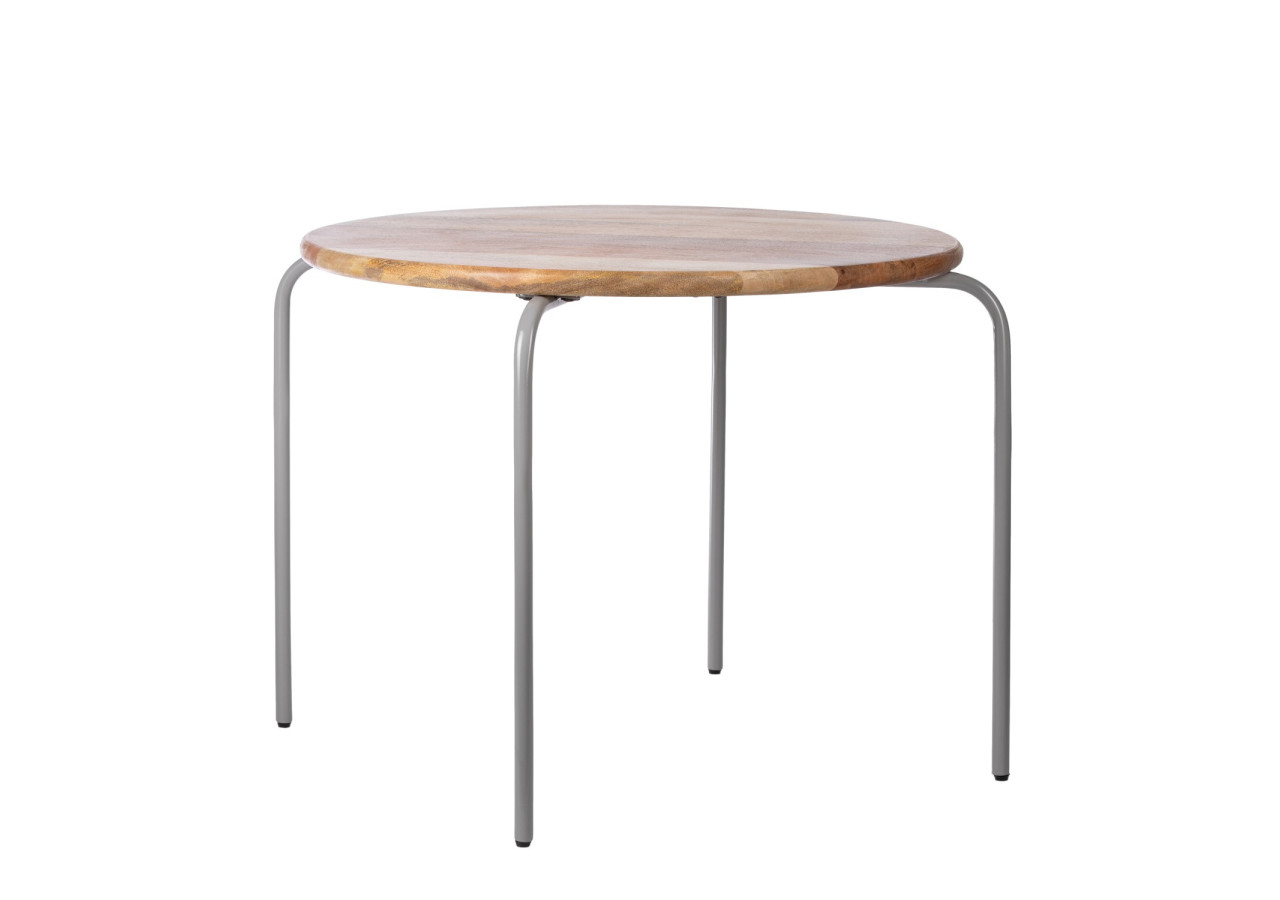 Table Circle - Grise, en Bois de Mangue et Métal - 20010322 - KidsDepot
