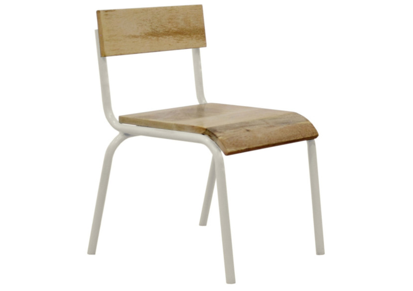 Chaises Originales Hêtre-Métal Blanches - Set de 2 au look tendance - 20010308 - KidsDepot