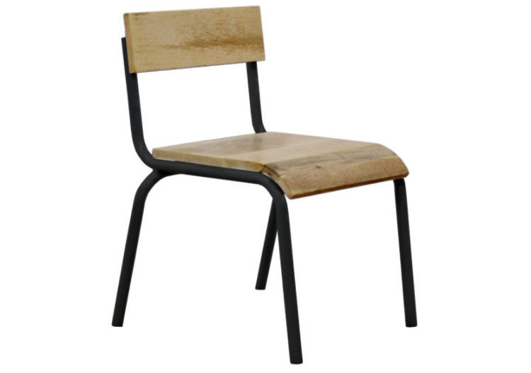 Chaises Originales Hêtre-Métal Noires - Set de 2 au design chic - 20010307 - KidsDepot