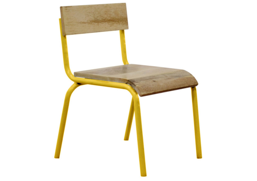 Chaises Originales Hêtre-Métal Jaunes - Set de 2 colorées et ludiques - 20010306 - KidsDepot Chaises Originales Hêtre-Métal Jaunes - Set de 2 colorées et ludiques - 20010306 - KidsDepot