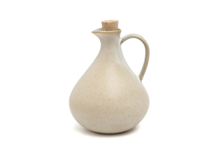 Bouteille d'Huile d'Olive N������80 - Élégante en blanc - POCE080W - Bazar Bizar