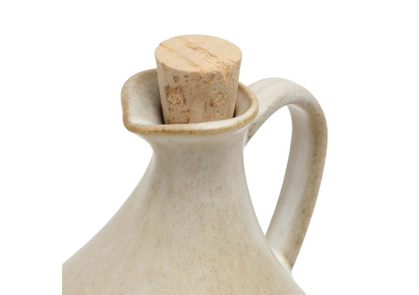 Bouteille d'Huile d'Olive N������80 - Élégante en blanc - POCE080W - Bazar Bizar