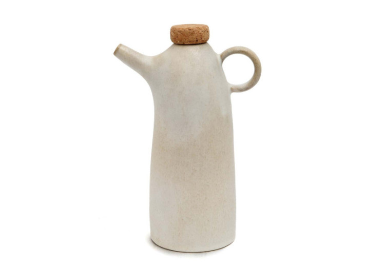 Bouteille à huile d'olive N������78 - Céramique blanche - Élégance et praticité - POCE078W - Bazar Bizar