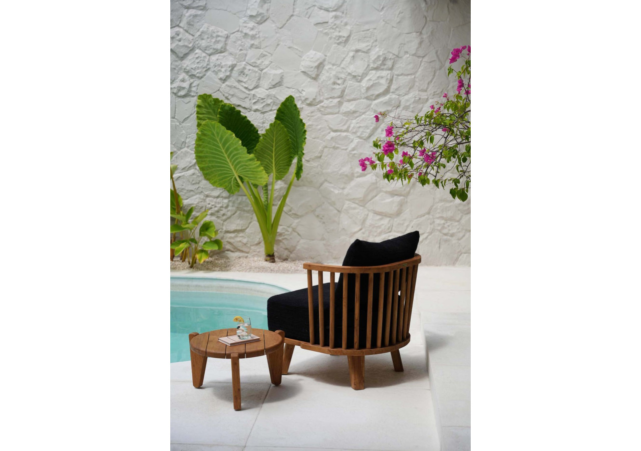 Fauteuil Malawi - Noir Naturel en Teck Recyclé - JASE001NBlack - Bazar Bizar