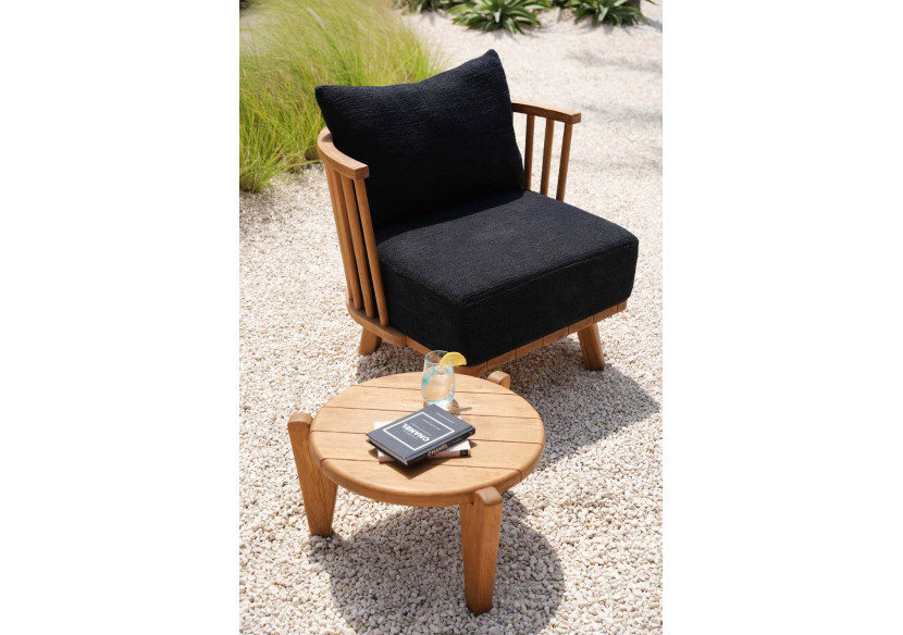 Fauteuil Malawi - Noir Naturel en Teck Recyclé - JASE001NBlack - Bazar Bizar