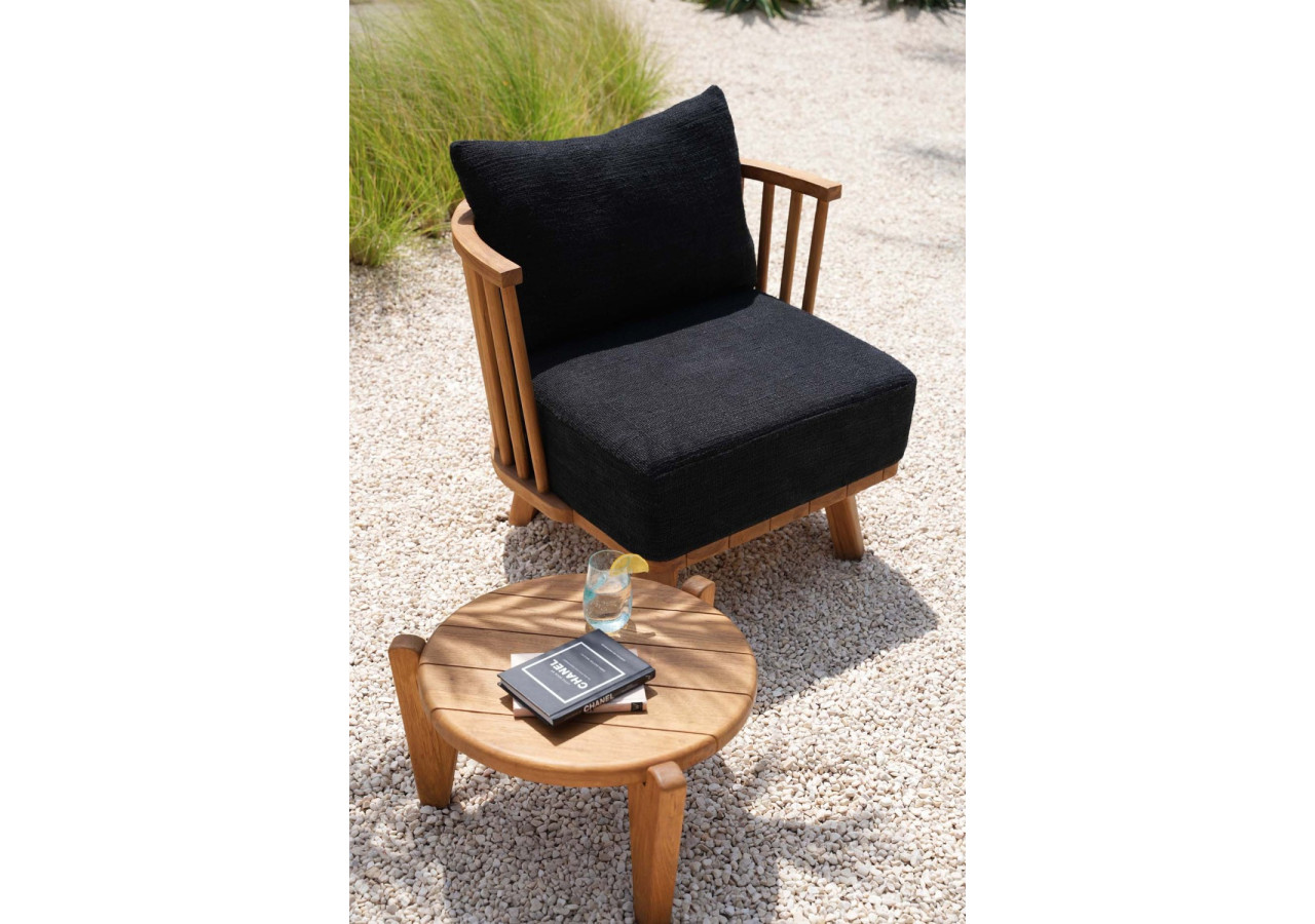 Fauteuil Malawi - Noir Naturel en Teck Recyclé - JASE001NBlack - Bazar Bizar