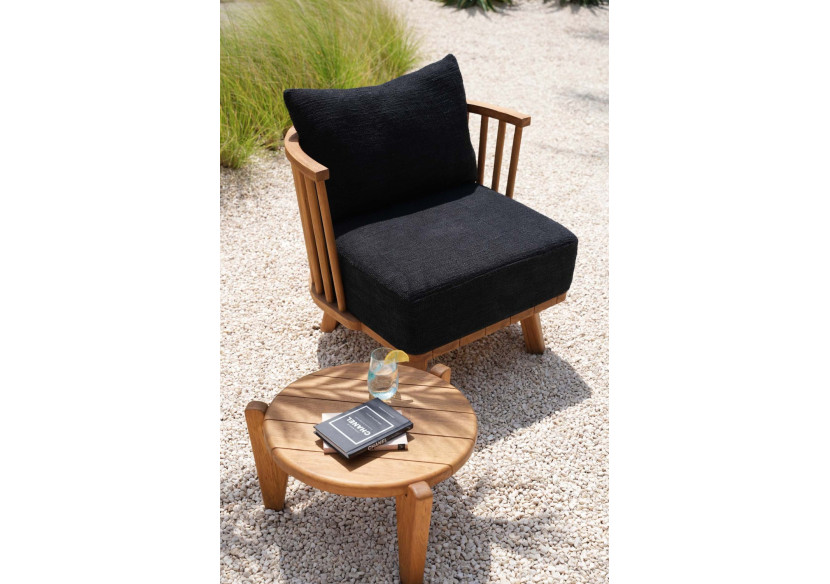 Fauteuil Malawi - Noir Naturel en Teck Recyclé - JASE001NBlack - Bazar Bizar