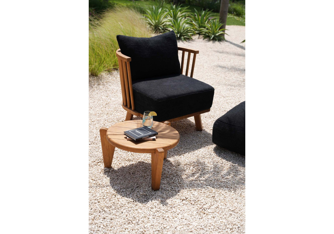 Fauteuil Malawi - Noir Naturel en Teck Recyclé - JASE001NBlack - Bazar Bizar