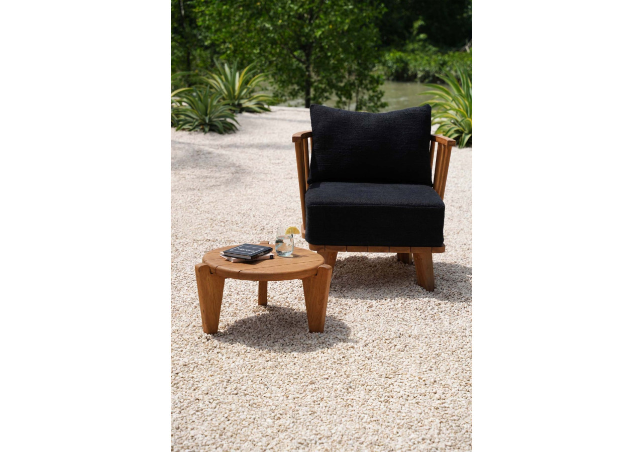 Fauteuil Malawi - Noir Naturel en Teck Recyclé - JASE001NBlack - Bazar Bizar
