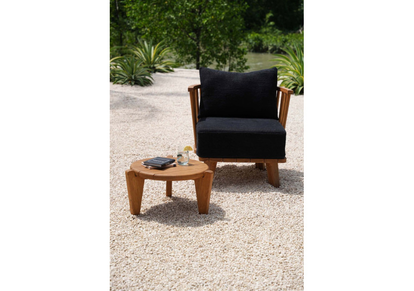 Fauteuil Malawi - Noir Naturel en Teck Recyclé - JASE001NBlack - Bazar Bizar