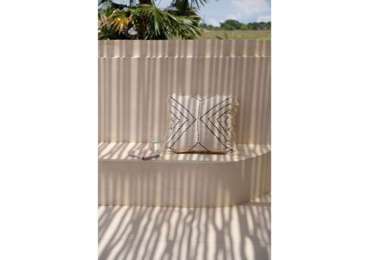 Housse de Coussin Tribal - Motif Culturel en Noir et Naturel - BARI001NB-50x50 - Bazar Bizar 2