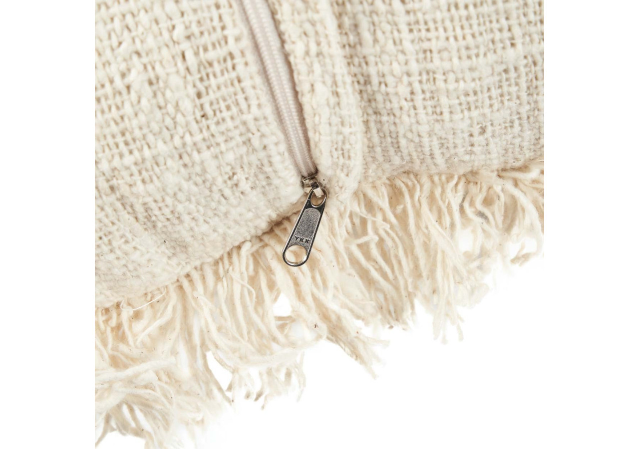 Housse de Coussin Tribal - Motif Culturel en Noir et Naturel - BARI001NB-50x50 - Bazar Bizar