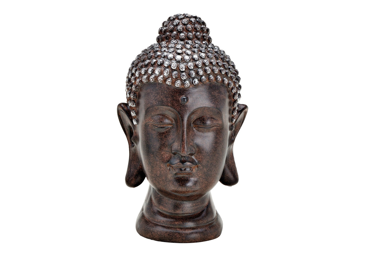 Tête de Bouddha en polyuréthane - Brun 19x31x19cm - 10033018 - WURM