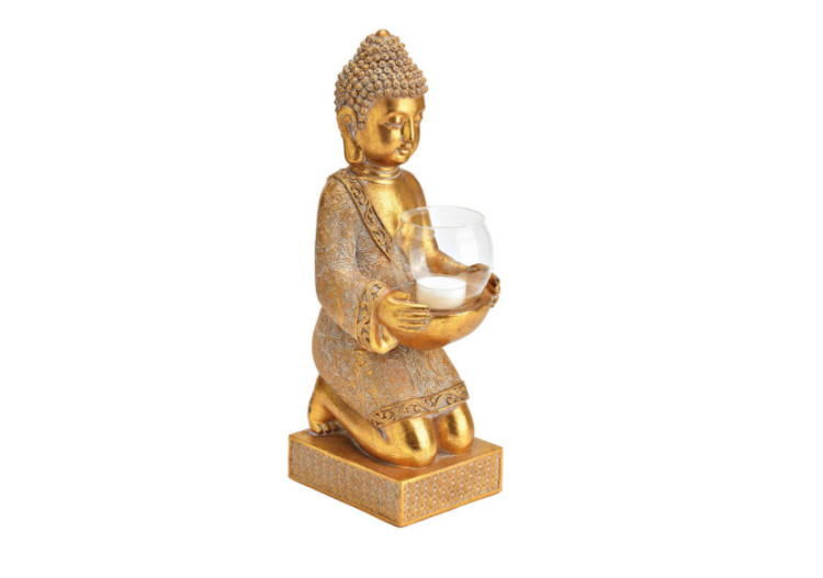 Bougeoir Bouddha en Poly - Or 13x37x14cm - 10033015 - WURM