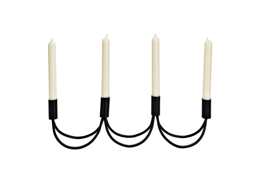 Centre de Table Advent - Support à Bougies en Métal Noir 44x12x9cm - 10032930 - WURM