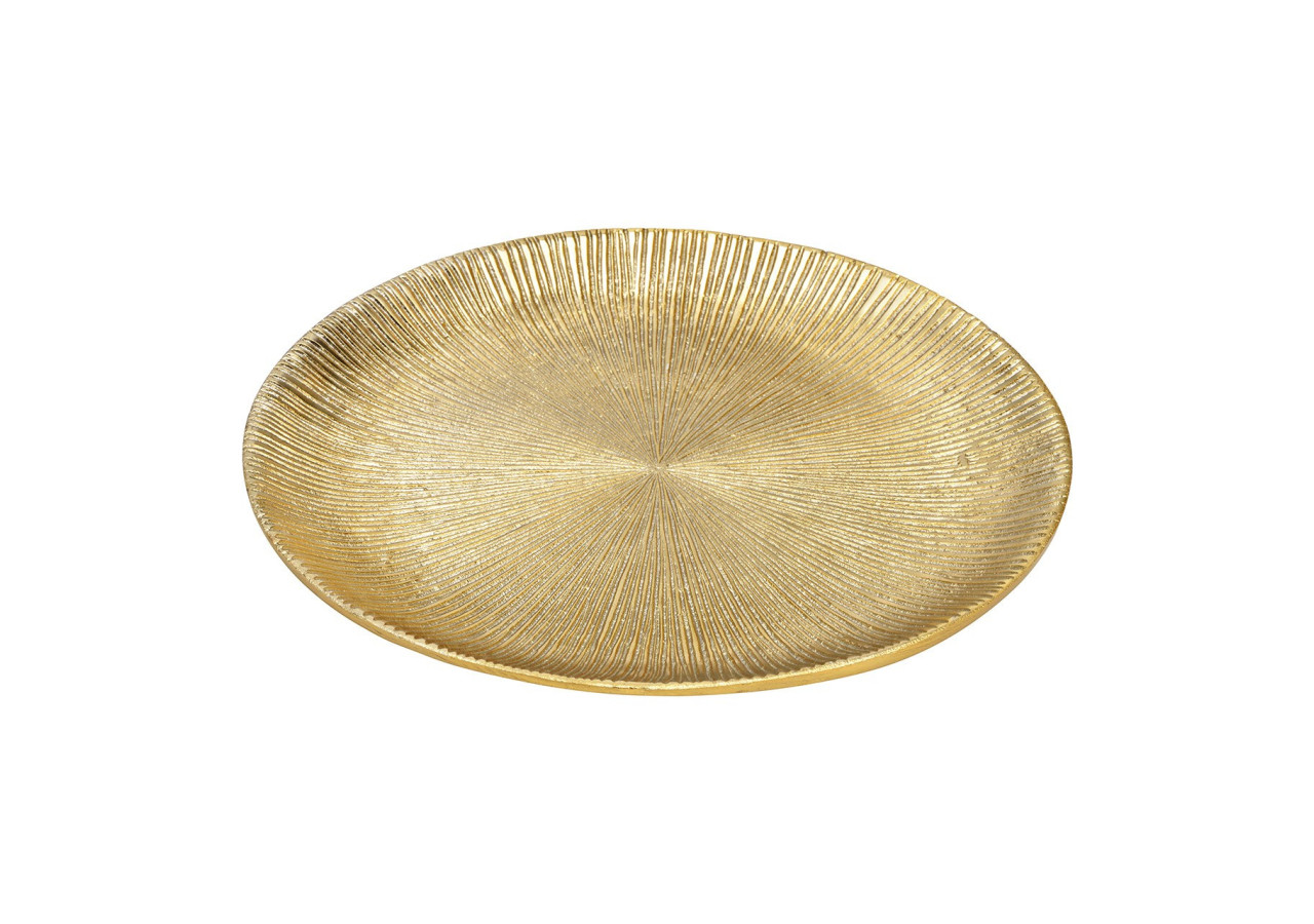 Plat décoratif en métal doré - Dimensions 35x2x35cm - 10032687 - WURM