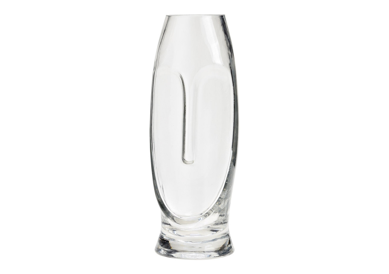 Vase Visage en Verre Transparent - Élégance 9x25x9cm - 10032439 - WURM
