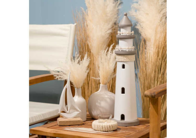 Leuchtturm en bois blanc - Dimensions 12x48x12cm - 10032167 - WURM 2