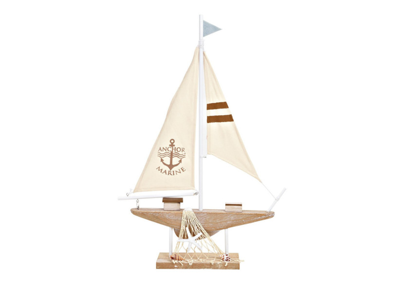 Décor marin en bois - Voilier naturel 41x60x8cm - 10032162 - WURM