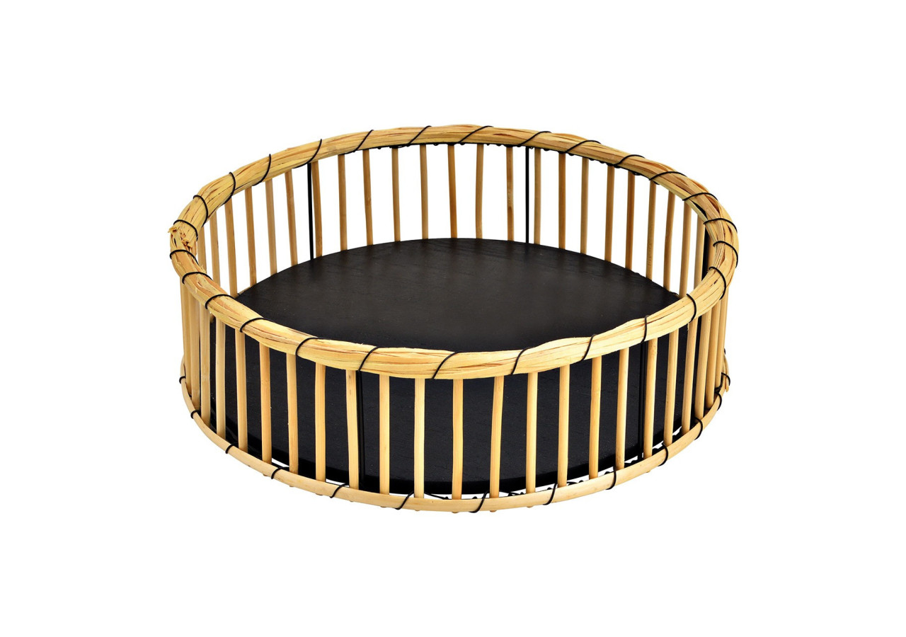 Plateau en osier et métal - Naturel 33x10x33cm - 10031948 - WURM