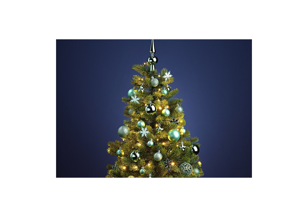 Boules de Noël en plastique - Set de 111, Vert Menthe 3/4/6 cm - 10031757 - WURM