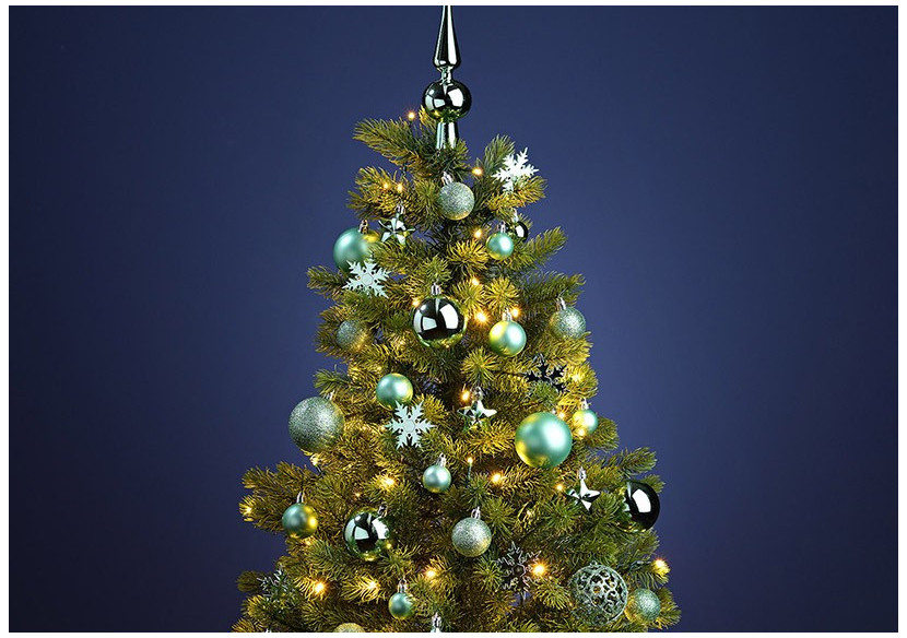 Boules de Noël en plastique - Set de 111, Vert Menthe 3/4/6 cm - 10031757 - WURM