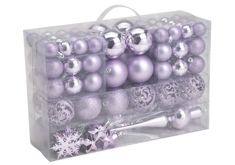 Boules de Noël en plastique - Set de 111, Violet 3/4/6 cm - 10031756 - WURM 2