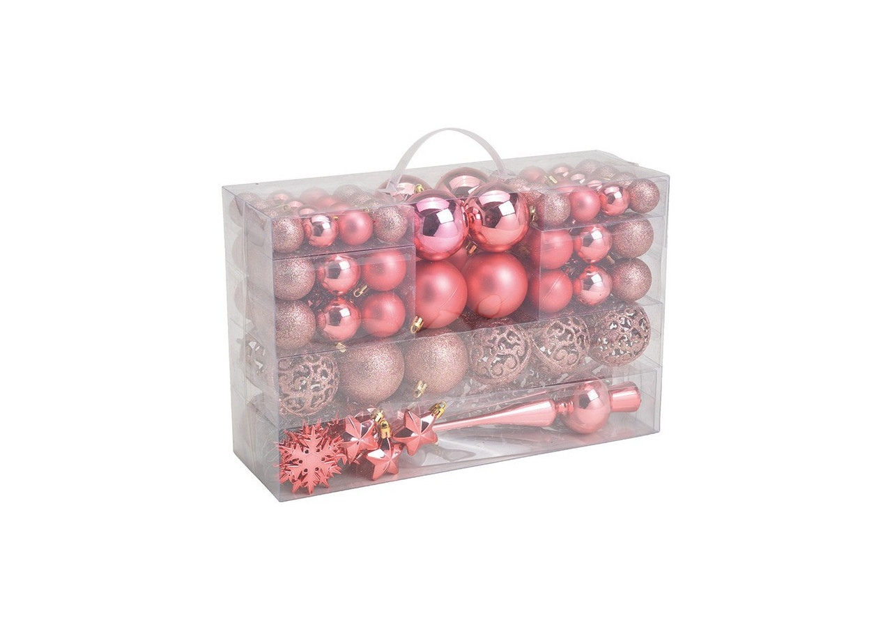 Boules de Noël en plastique - Set de 111, Rose/Pink 3/4/6 cm - 10031755 - WURM