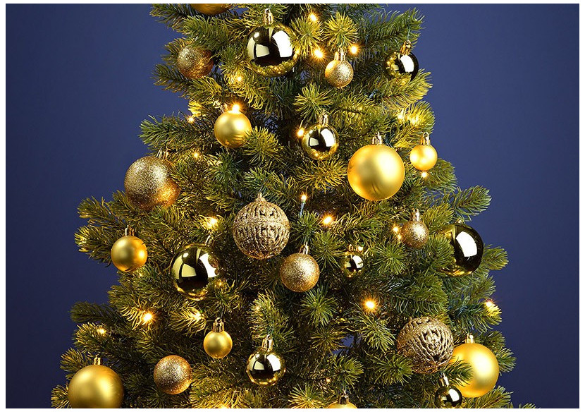 Boules de Noël en plastique - Set de 100, Or Citron 3/4/6 cm - 10031753 - WURM