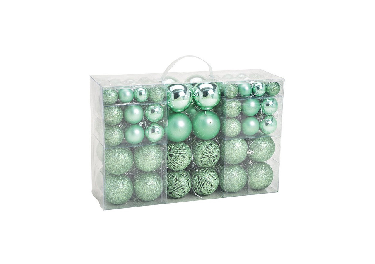Boules de Noël en plastique - Set de 100, Vert Menthe 3/4/6 cm - 10031752 - WURM