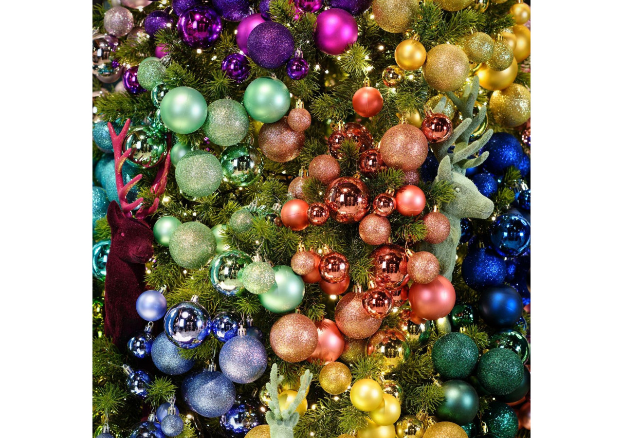 Boules de Noël en plastique - Set de 100, Vert Menthe 3/4/6 cm - 10031752 - WURM