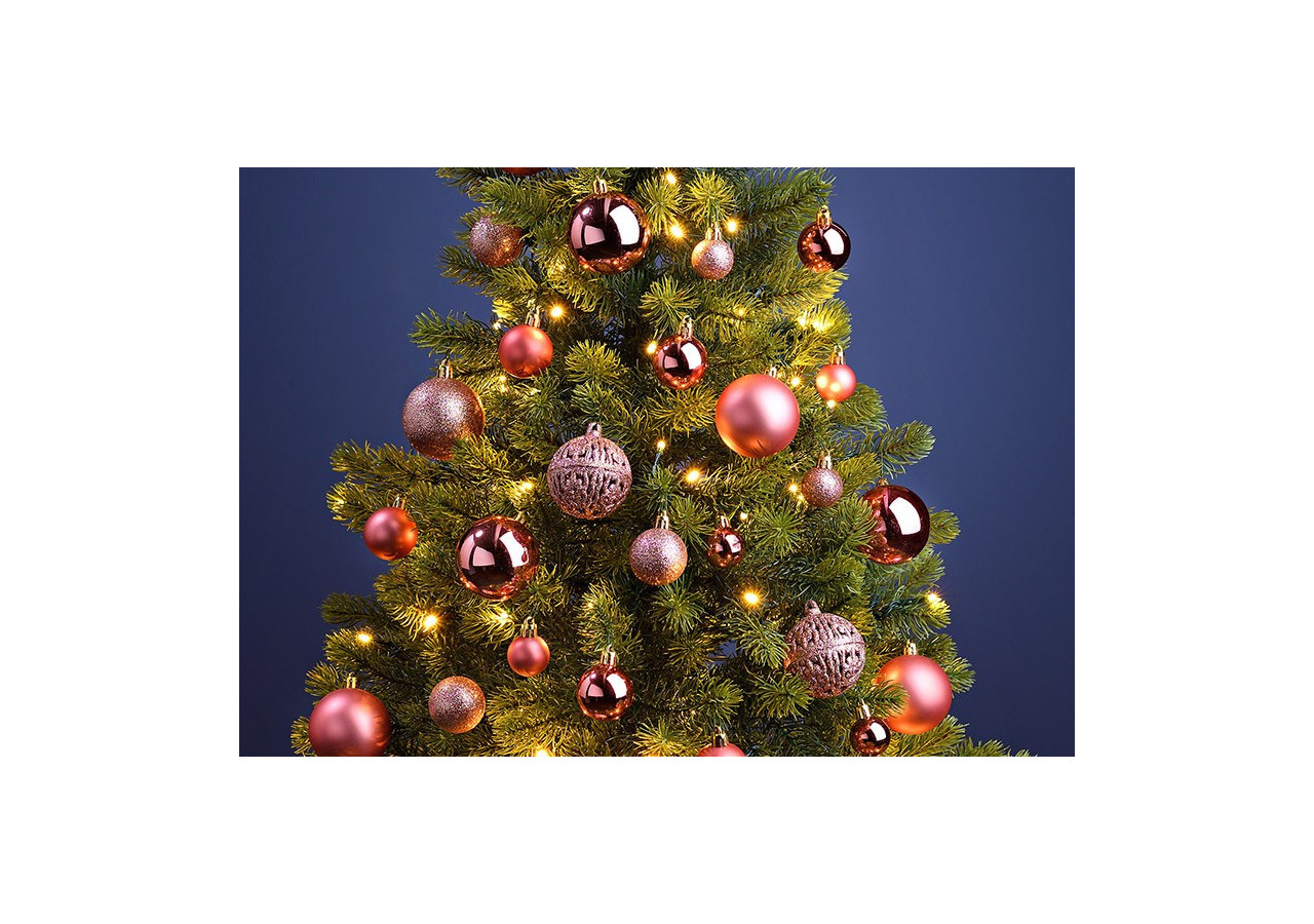 Boules de Noël en plastique - Set de 100, Rose/Pink 3/4/6 cm - 10031750 - WURM