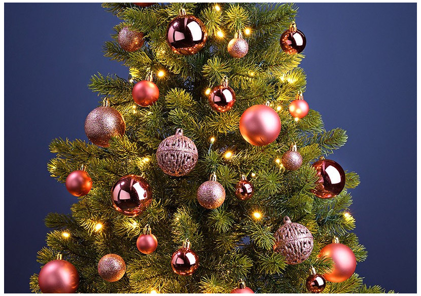 Boules de Noël en plastique - Set de 100, Rose/Pink 3/4/6 cm - 10031750 - WURM