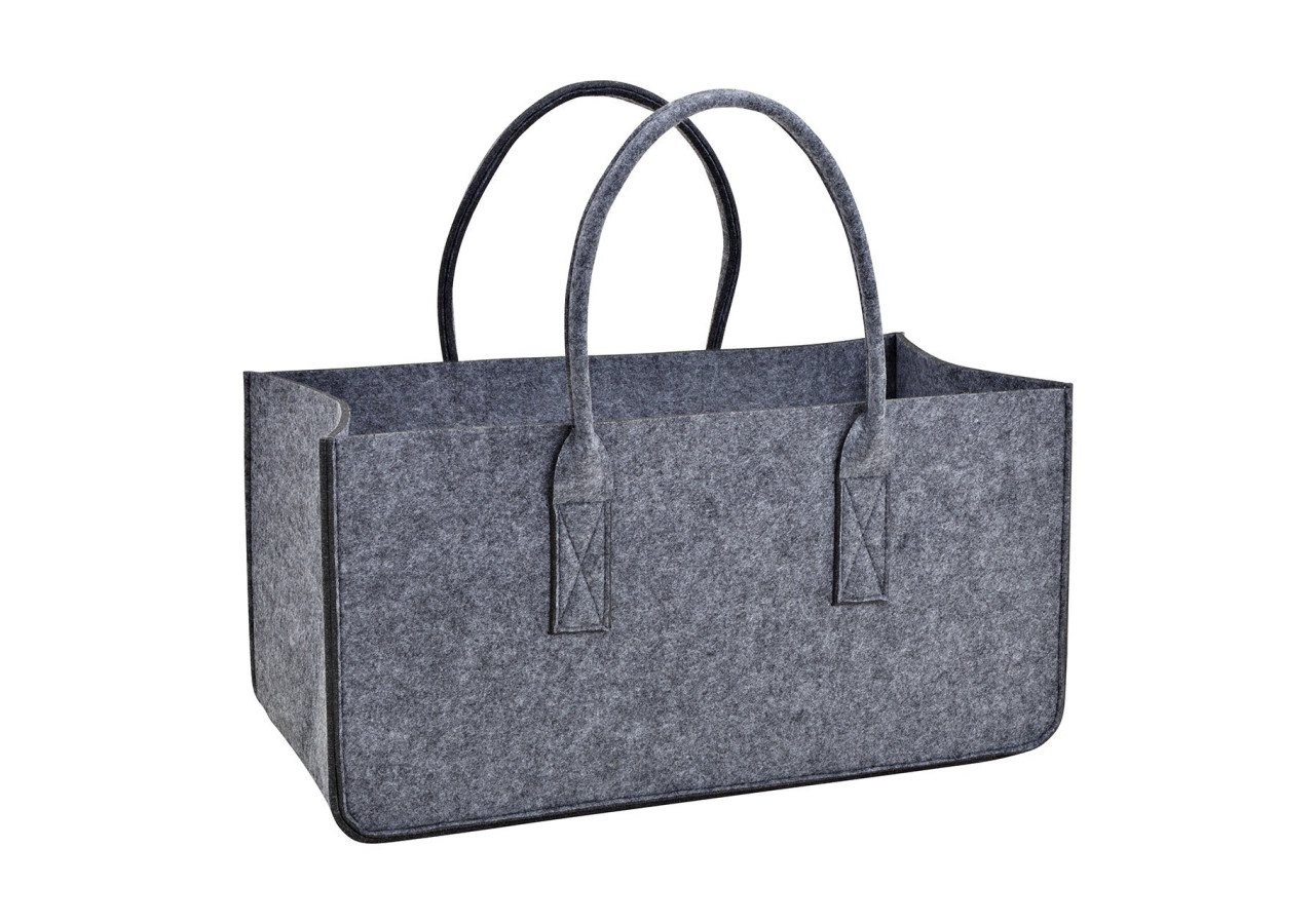 Sac à bûches en feutre moyen gris - Dimensions 50x25x25cm - 10031733 - WURM