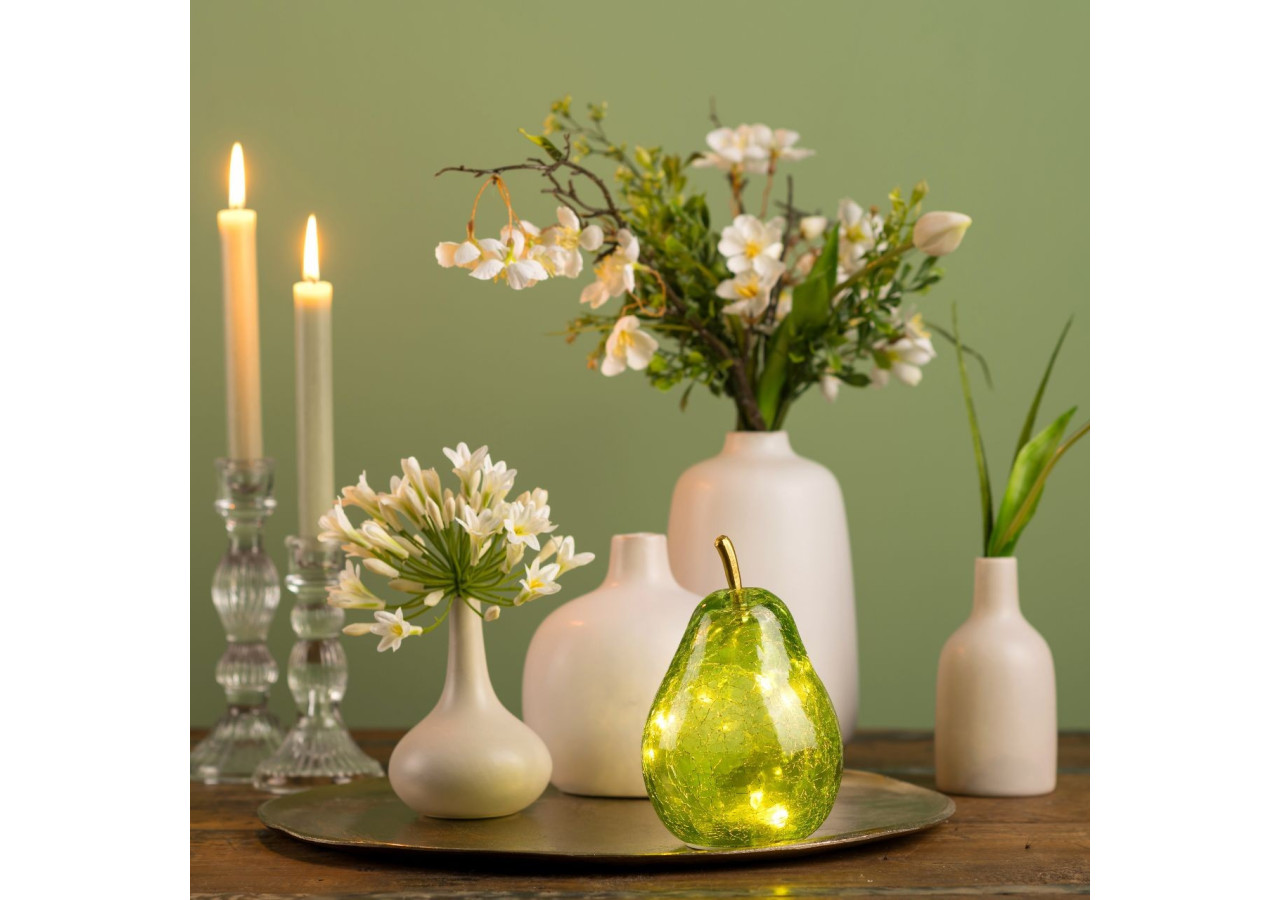 Ampoule en verre vert clair avec 10 LED et minuterie - Dimensions 11x16x11cm - 10031721 - WURM