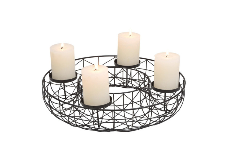 Couronne de l'Avent en Métal - Panier Noir 40x8x40cm - 10031681 - WURM