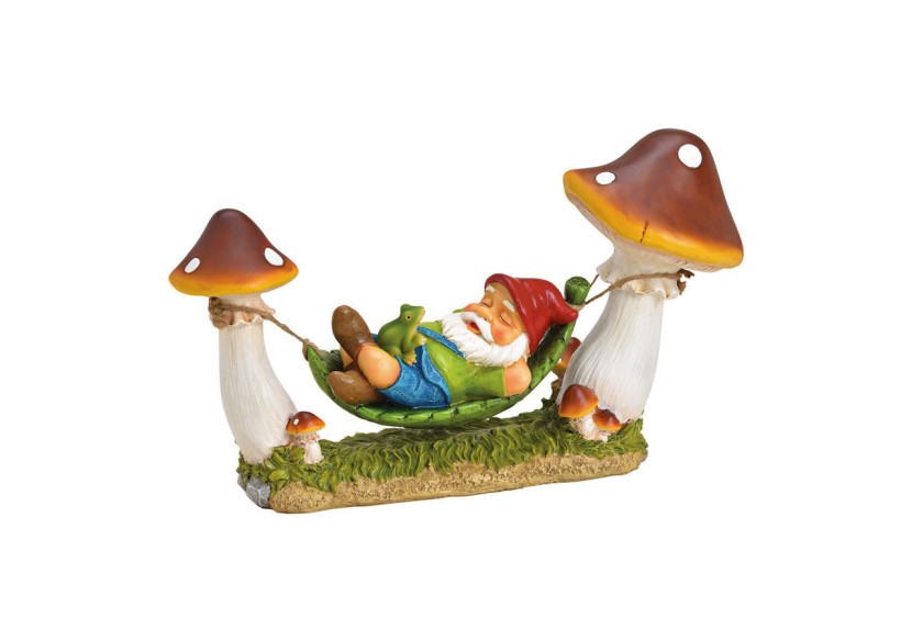 Gnome de Jardin Champignon - Décoration Colorée 38x23x13cm - 10031527 - WURM