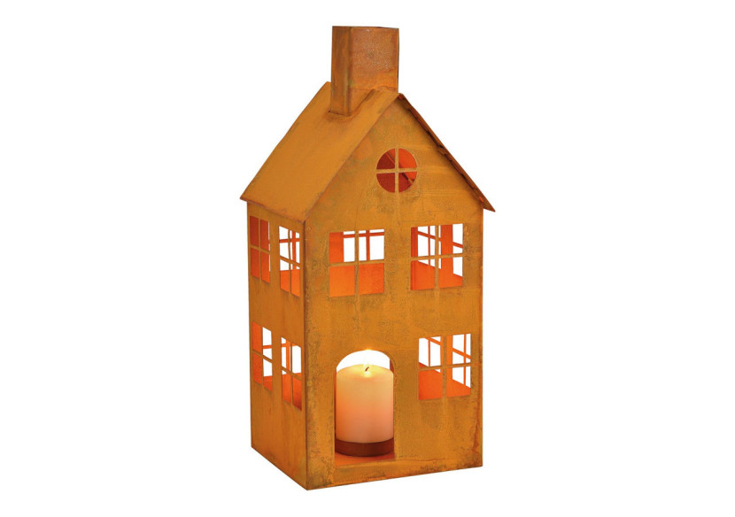 Lanterne Maison - Fini rouillé en métal brun 16 x 36 x 15 cm - 10031251 - WURM