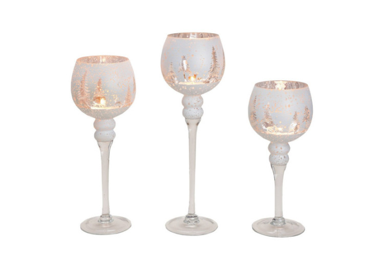 Set de lanternes en verre - Décor hiver 30, 35, 40cm - 10031202 - WURM